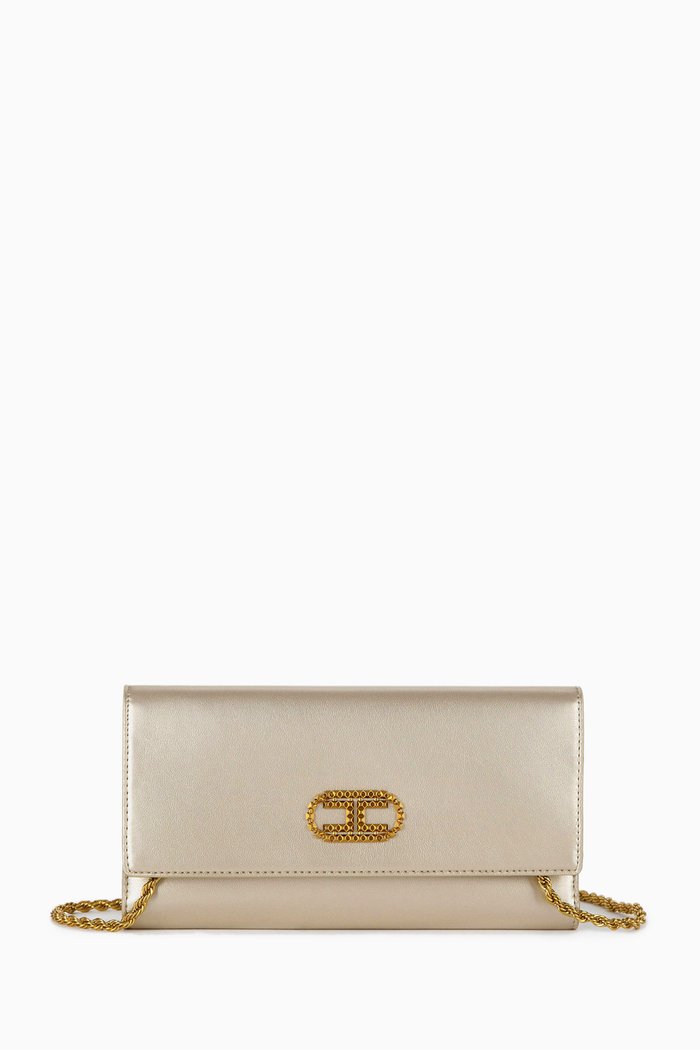 

Deep Night Maxi Wallet in Faux Leather, Gold