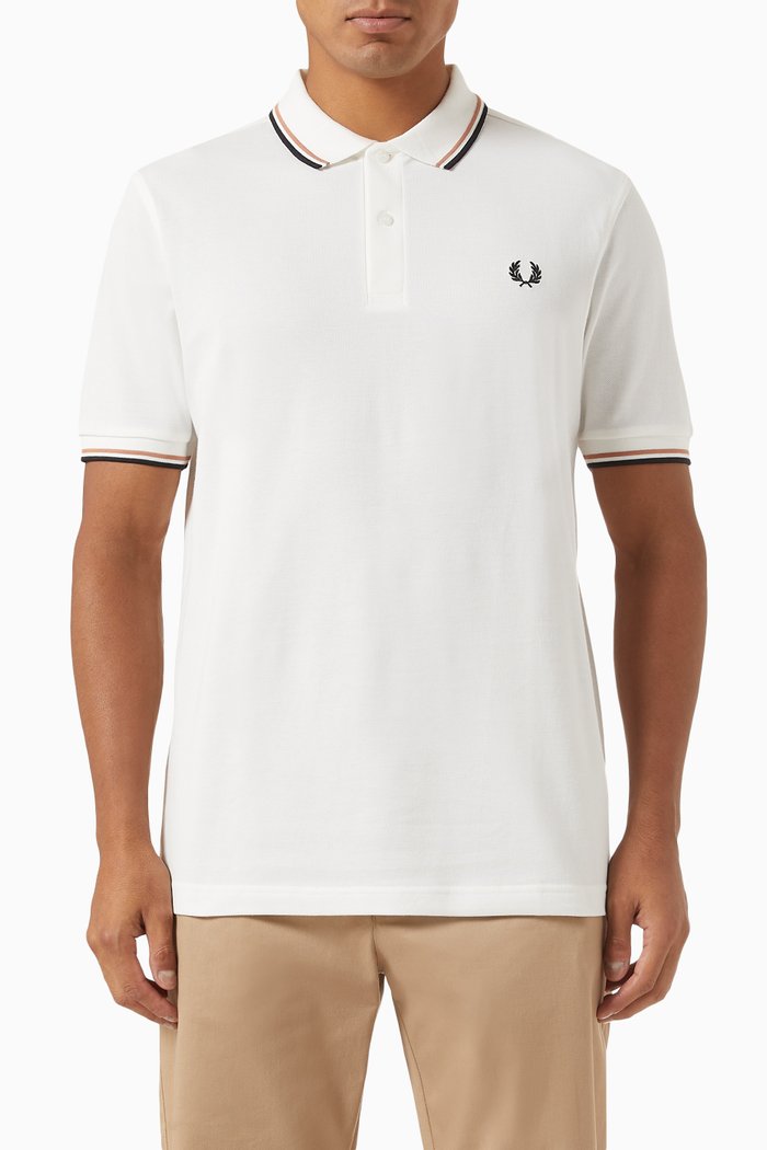 

Twin Tipped Polo Shirt in Cotton Piqué, White
