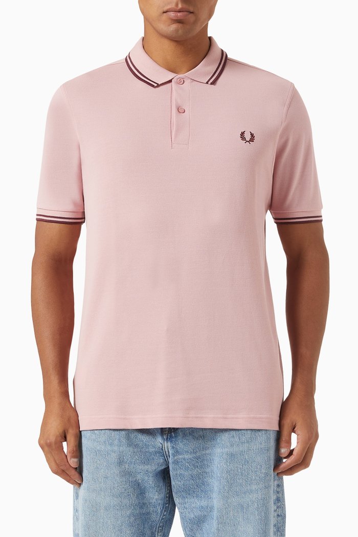 

Twin Tipped Polo Shirt in Cotton Piqué, Pink