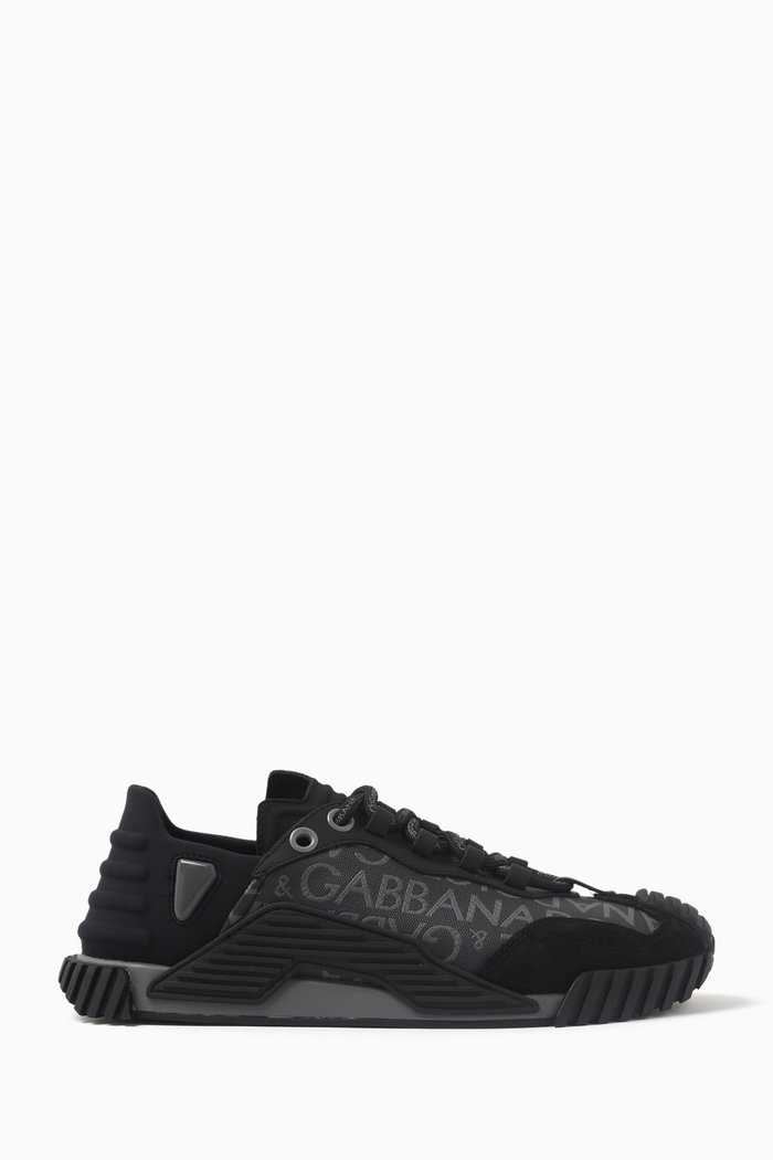 NS1 Low-top Sneakers in Mixed Materials, Black