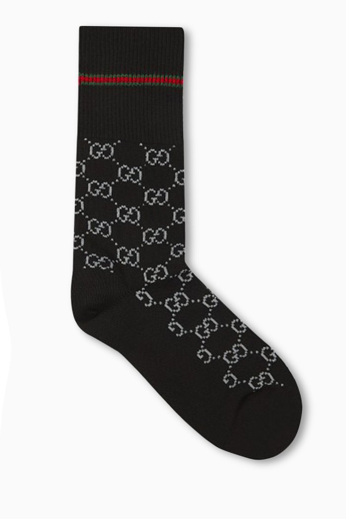 

GG Logo Socks in Cotton-blend, Black