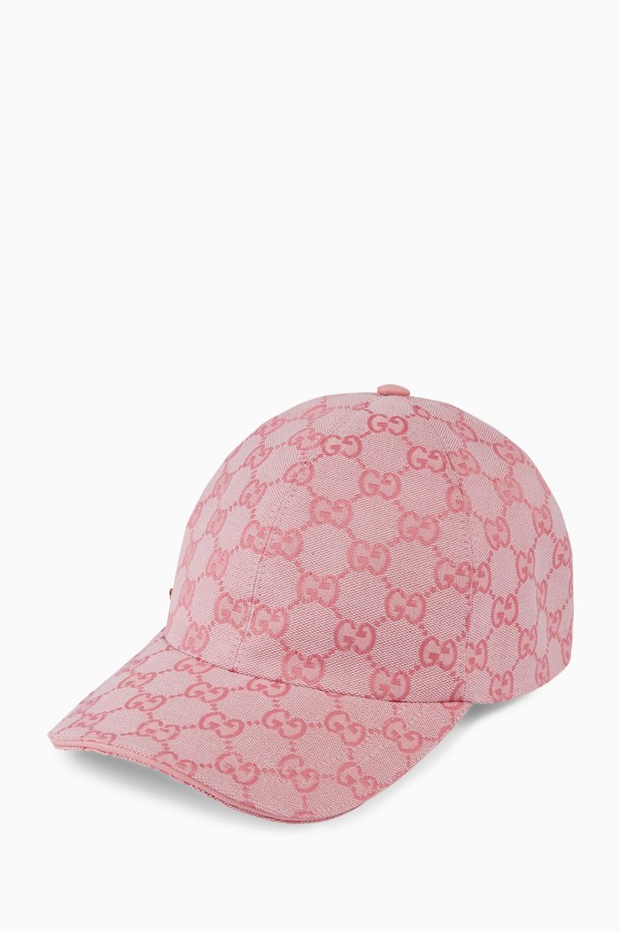

GG Baseball Hat in Cotton Canvas, Pink