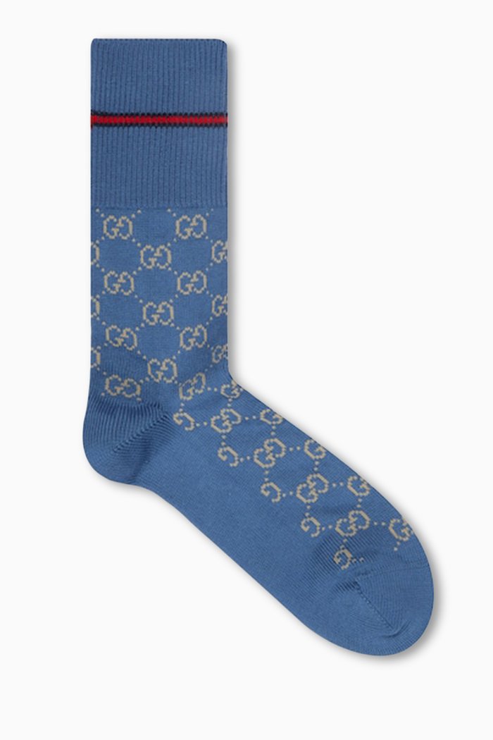 

GG Logo Socks in Cotton-blend, Blue