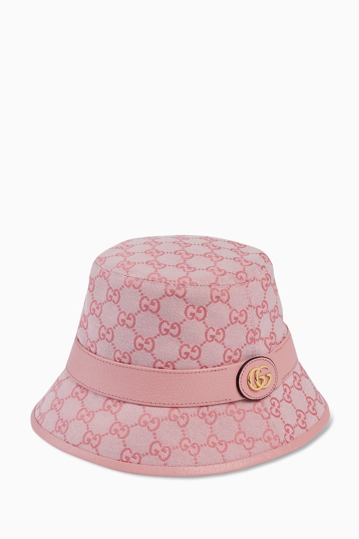 

Logo Bucket Hat in GG Canvas, Pink