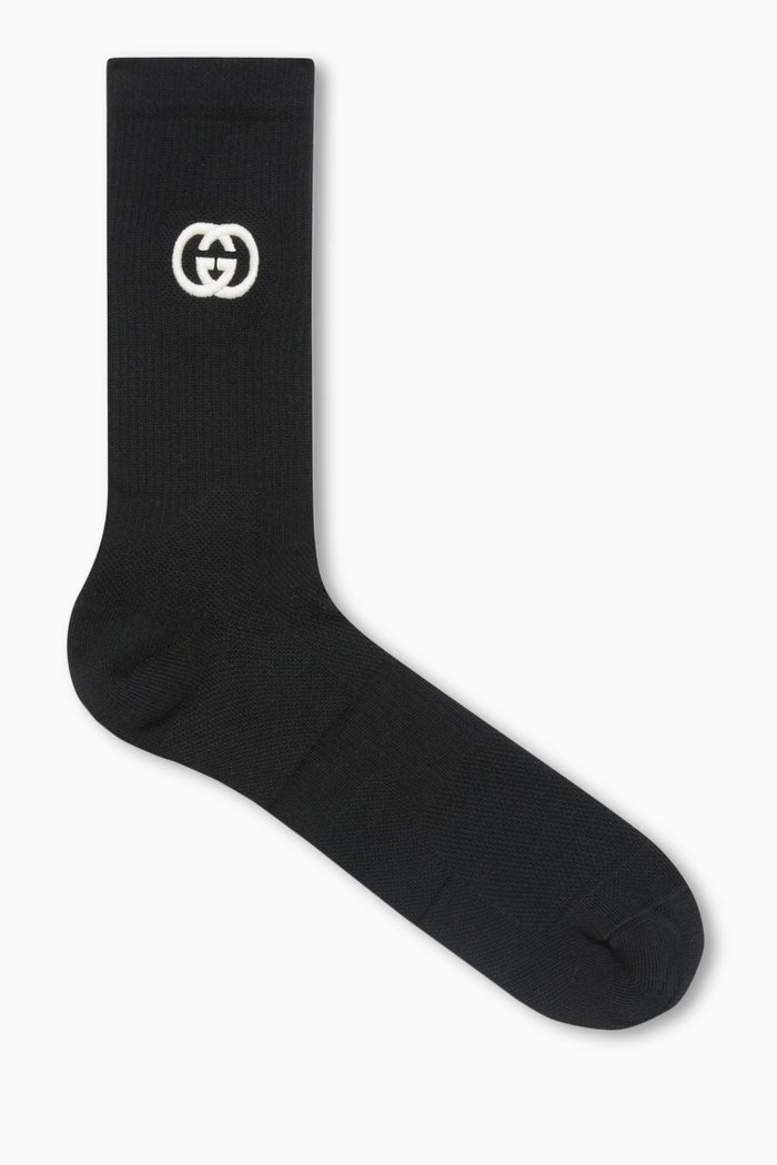 

Interlocking GG Socks in Cotton-blend, Black