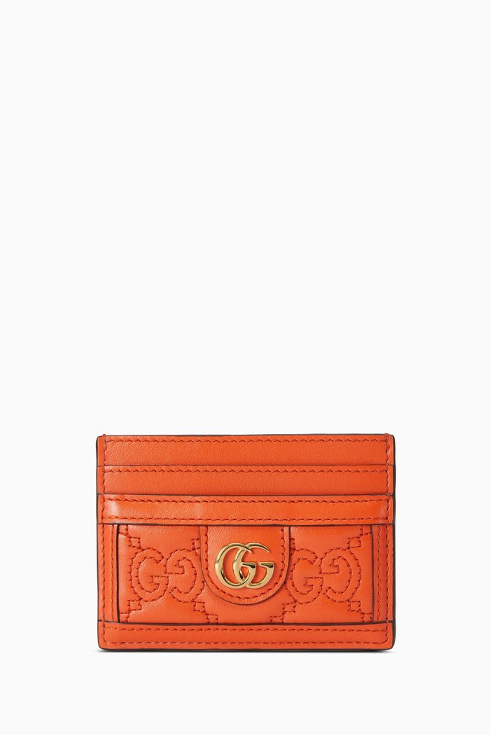 

Card Case in GG Matelassé Leather, Orange