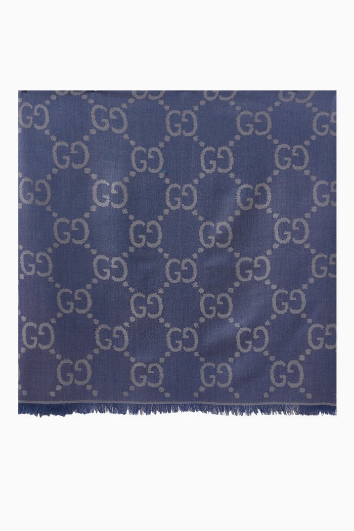 

GG Monogram Stole in Silk-blend, Blue