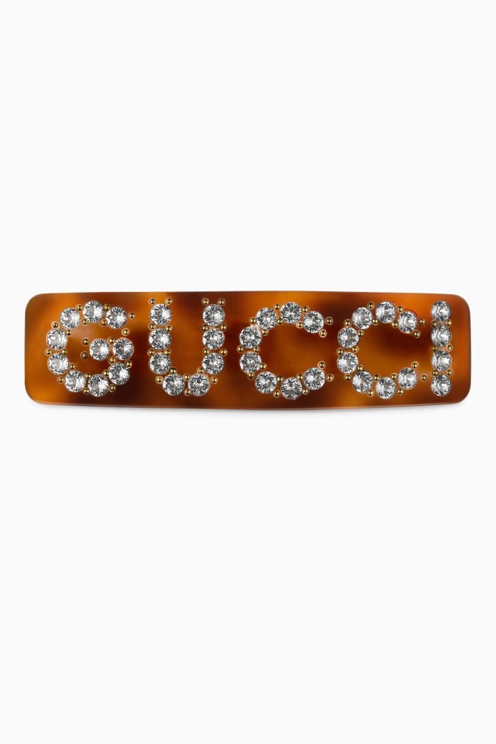 

Gucci Crystal Hair Clip in Resin, Multicolour