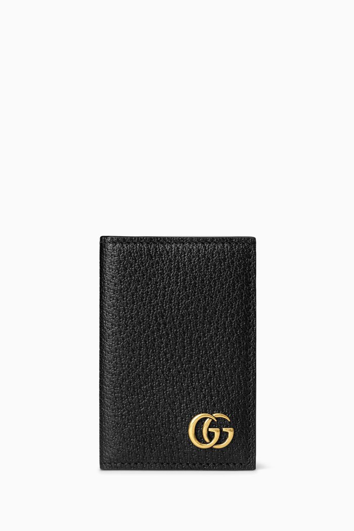 

GG Marmont Card Case in Leather, Black