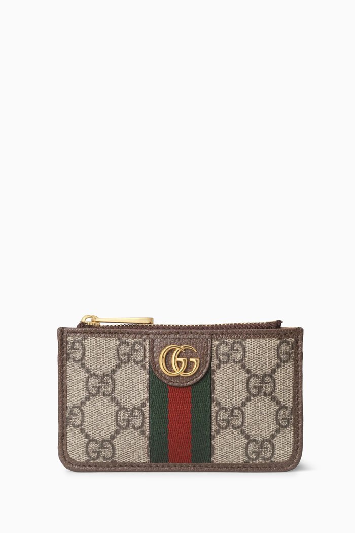 

Ophidia Card Case in GG Supreme Canvas, Brown