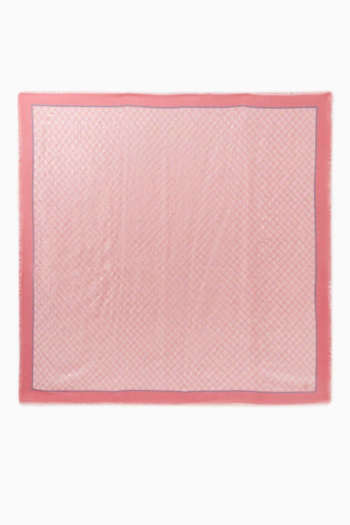 

GG Horsebit Shawl in Silk-blend, Pink