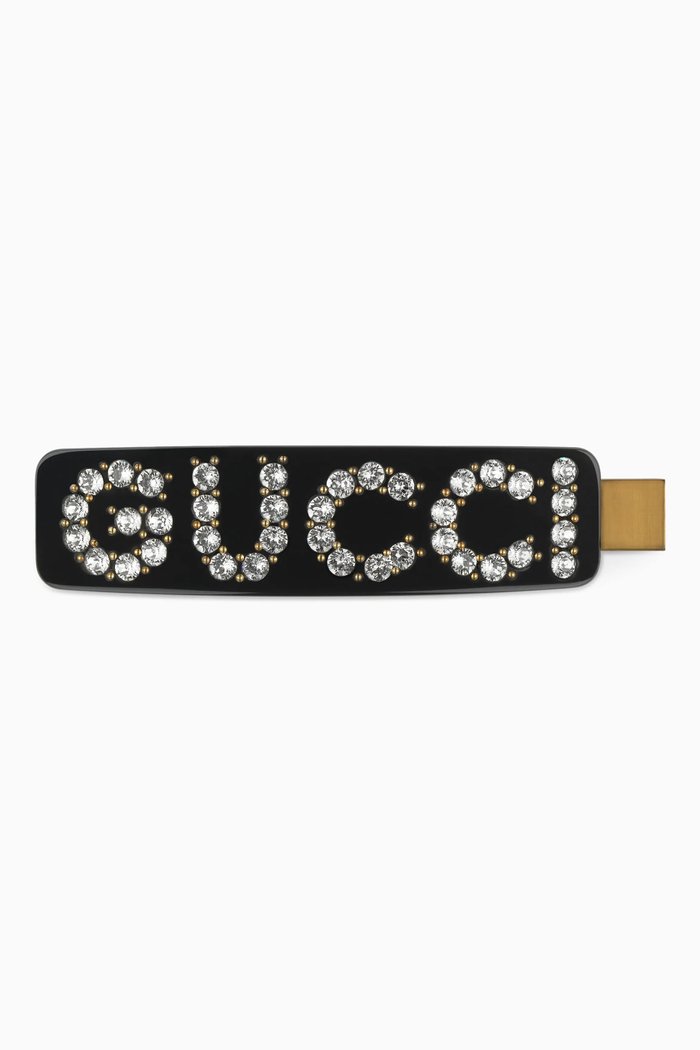 

Crystal Logo Hair Clip in Resin, Multicolour