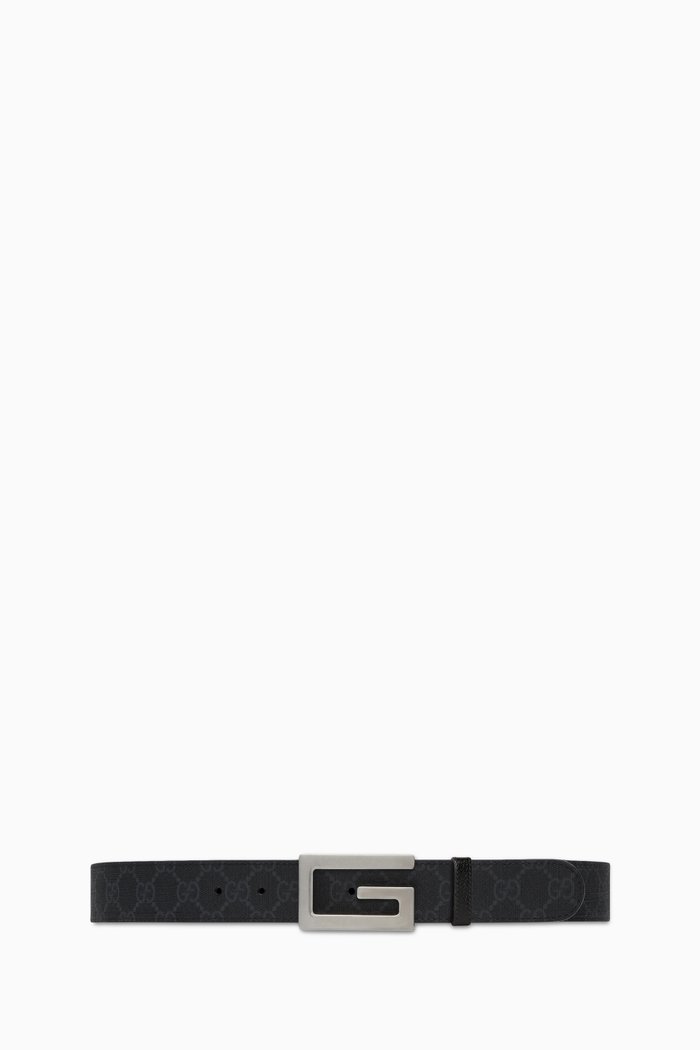 

Square G Supreme Reversible Belt in Coated-canvas & Leather, Black