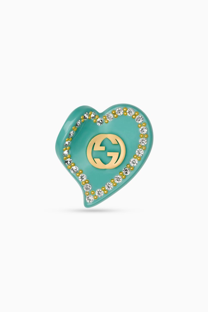 

Interlocking G Heart Clip in Resin, Multicolour