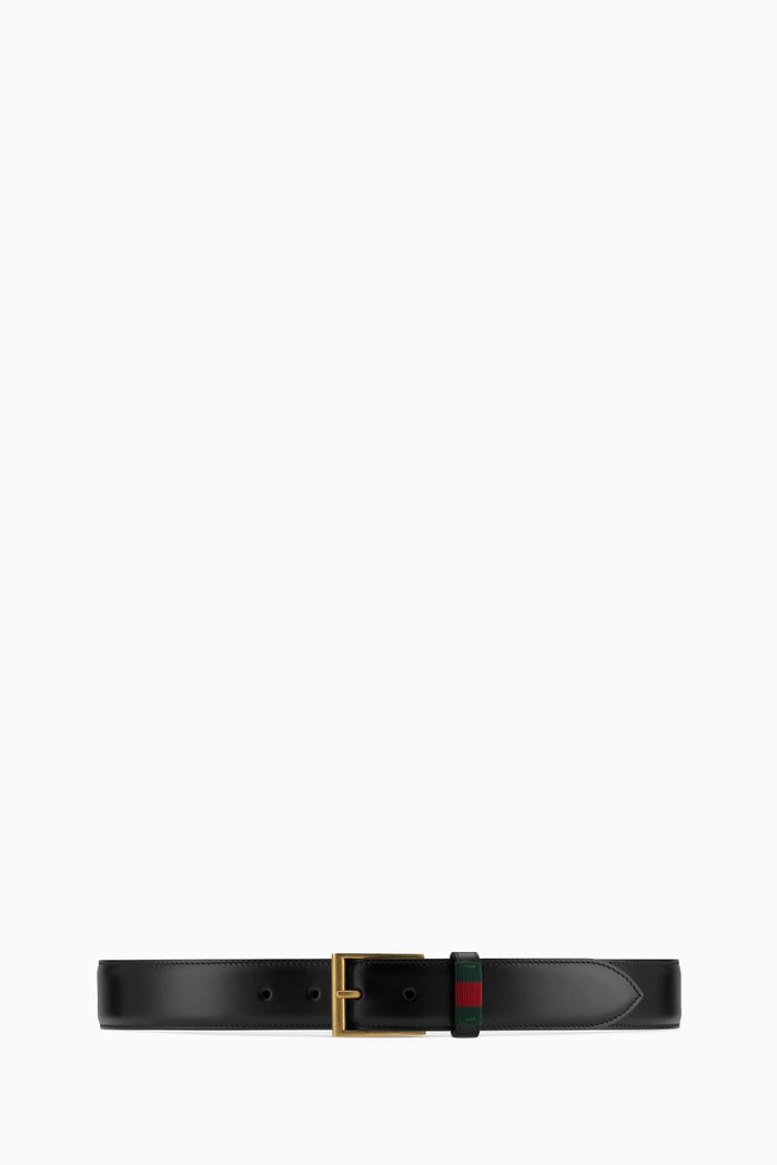 

Belt with Web in Leather, Black