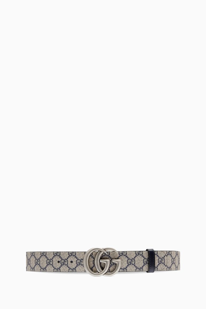 

GG Marmont Supreme Reversible Belt in Canvas & Leather, Neutral
