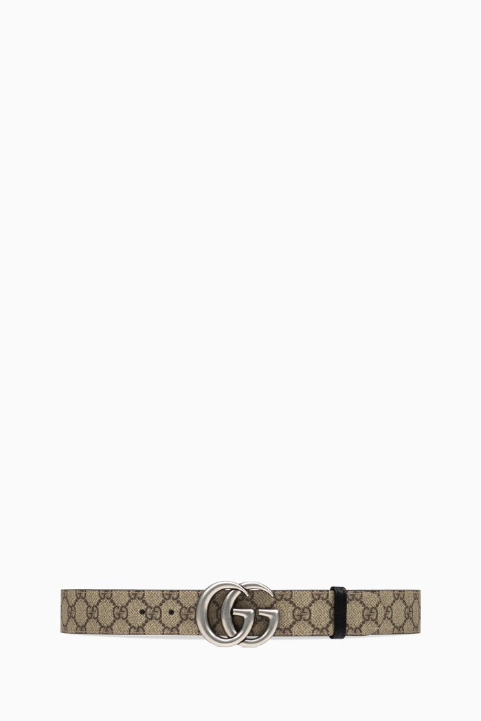 

GG Marmont Reversible Belt in GG Supreme Canvas & Leather, Brown
