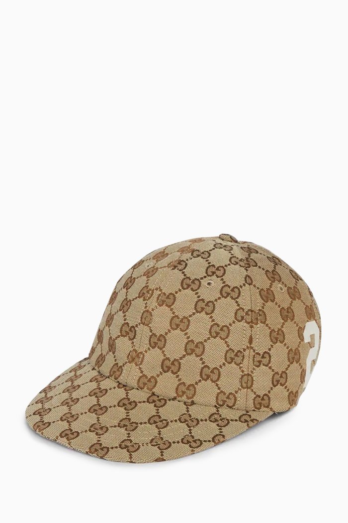 

Gucci Patch Baseball Hat in GG Cotton Canvas, Brown