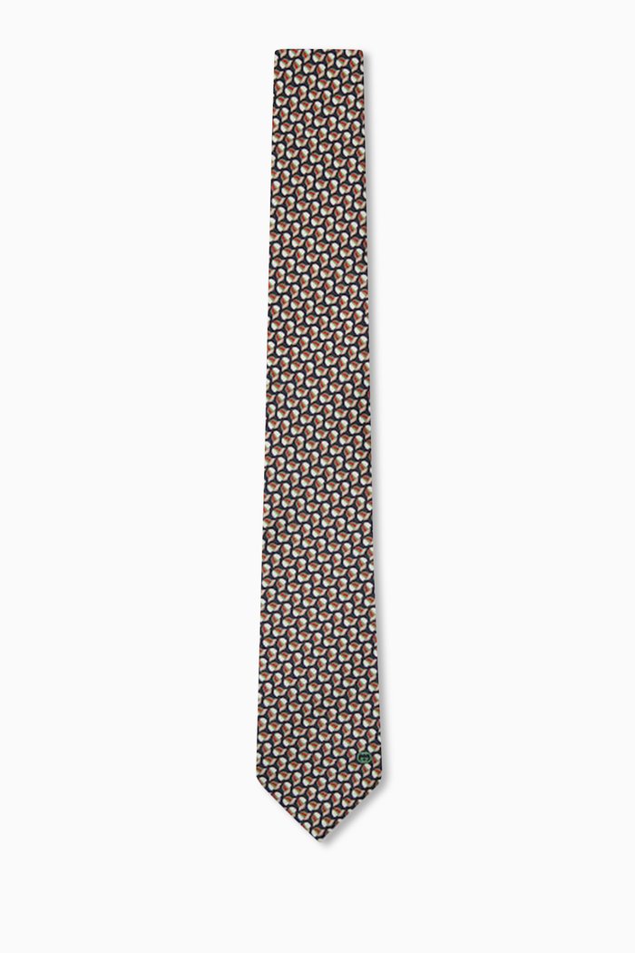 

Interlocking G Baseball Hat Print Tie in Silk, Multicolour