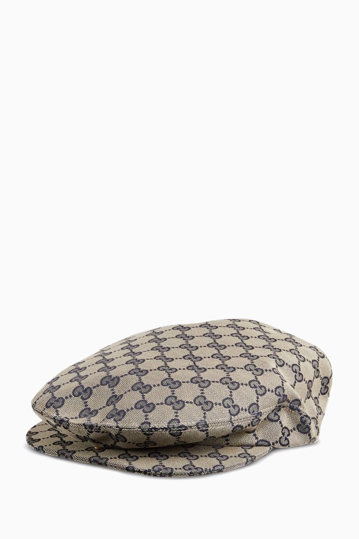 

Flat Cap in Original GG Canvas, Blue