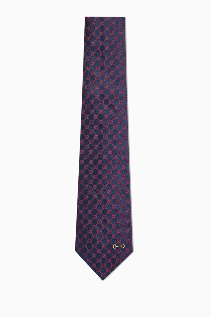

GG Monogram Tie in Silk Jacquard, Purple