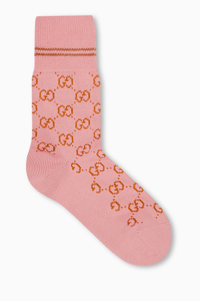 

GG Socks in Stretch Cotton, Pink