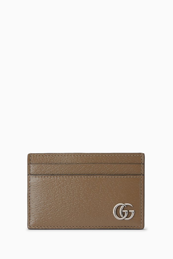 

GG Marmont Card Case in Leather, Brown