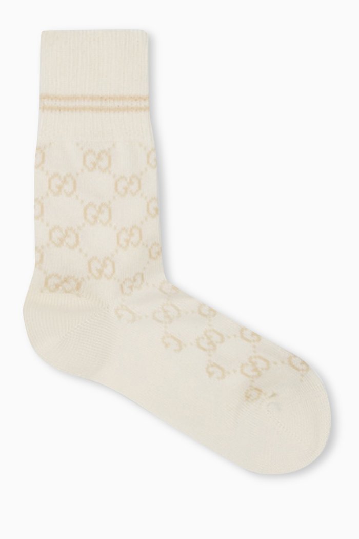 

GG Socks in Stretch Cotton, Neutral