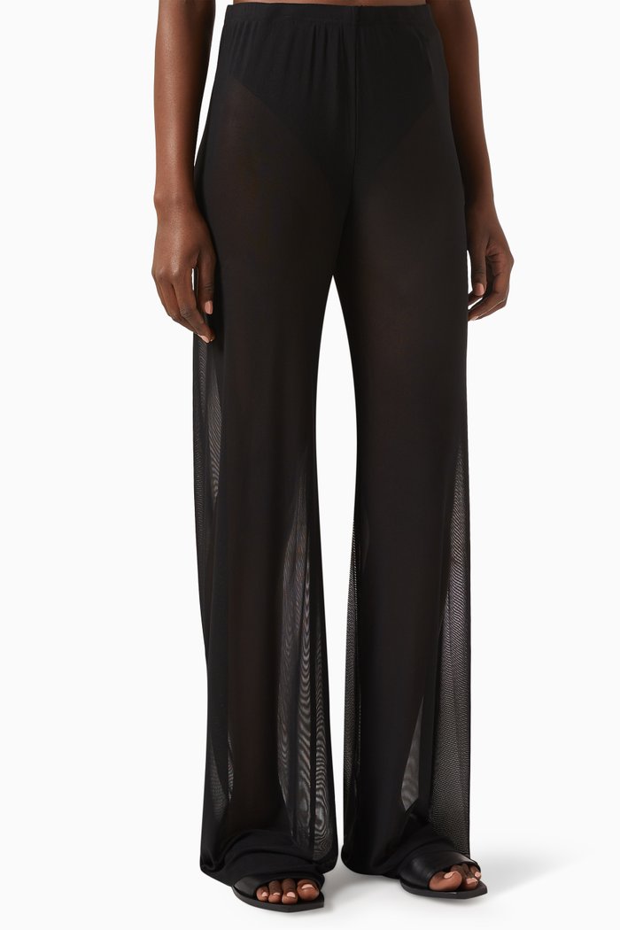 

Wide-leg Pants in Mesh, Black