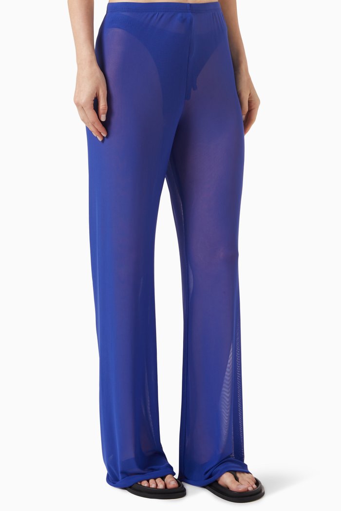 

Wide-leg Pants in Mesh, Blue