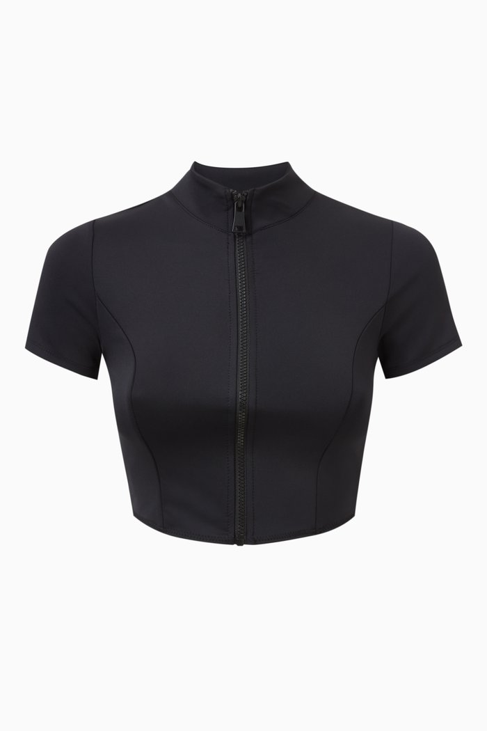 

Swim T-shirt in Compression Fabric, Black