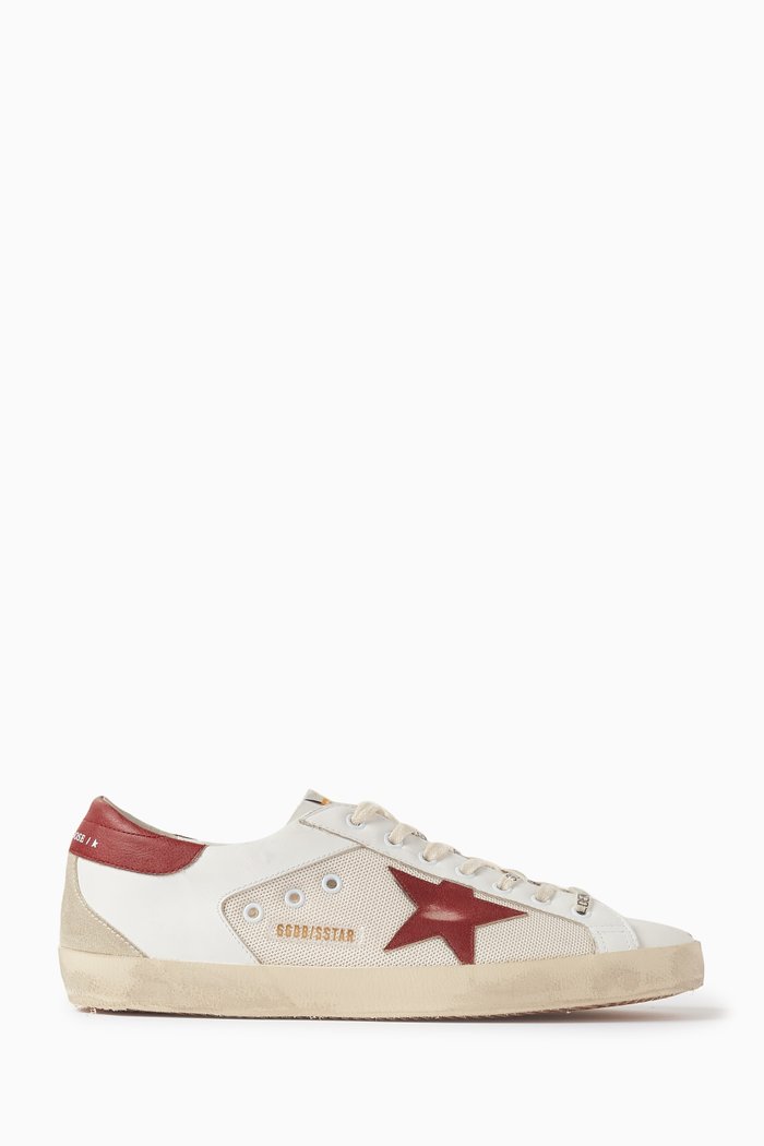 Super-star Mesh Sneakers in Leather, Neutral