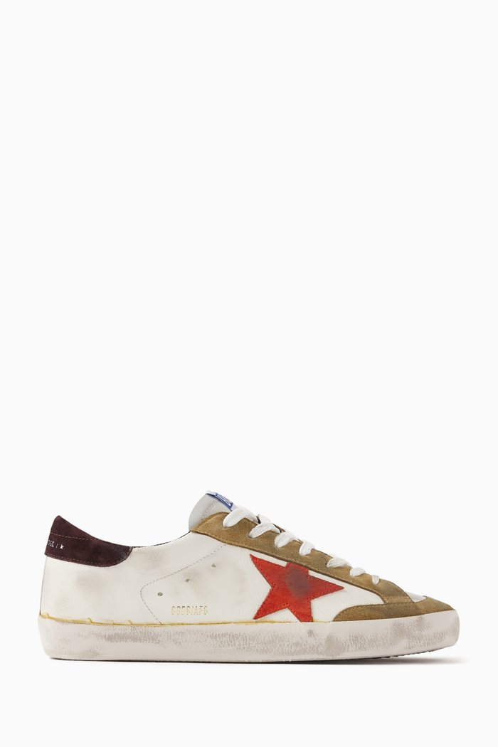 

Super-star Distressed Sneakers in Leather, White