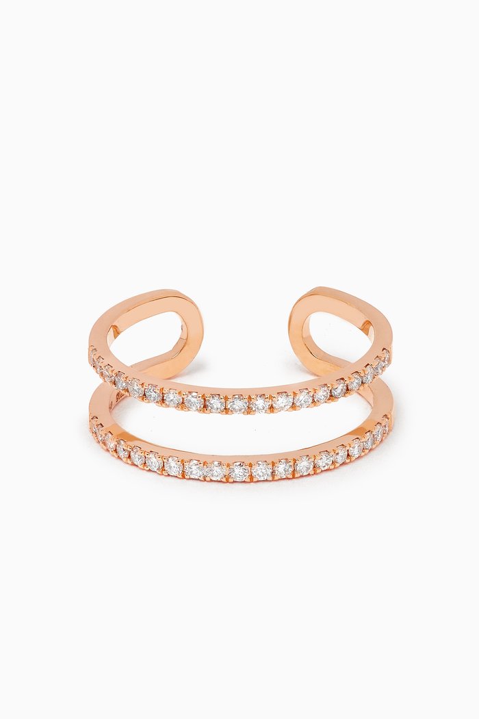 Diamond Knuckle Ring in 18kt Rose Gold