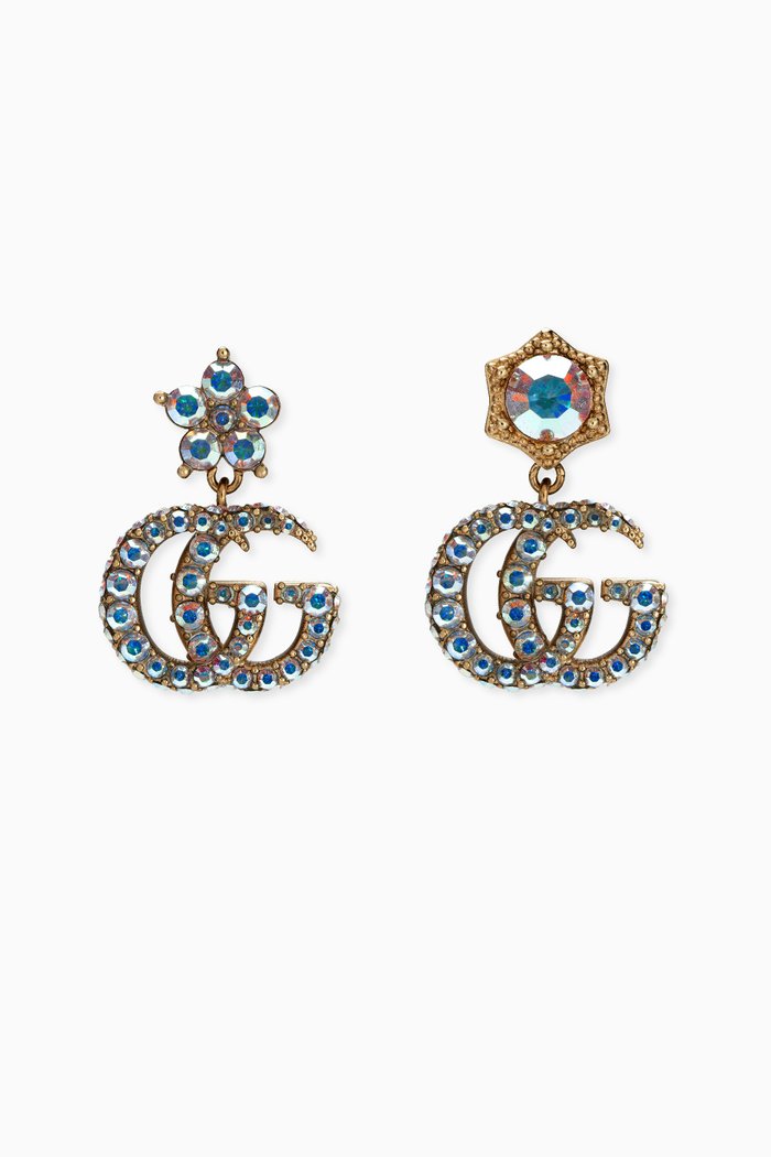 

Double G Crystal Drop Earrings, Multicolour