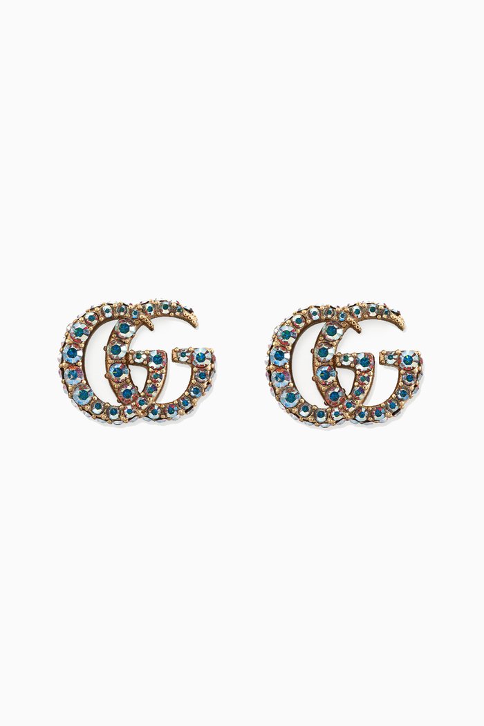 

Double G Crystal Stud Earrings, Multicolour