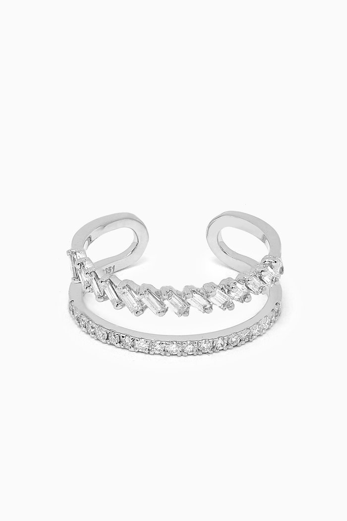 Diamond Knuckle Ring in 18kt White Gold