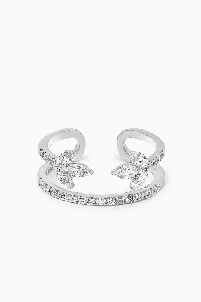 Diamond Knuckle Ring in 18kt White Gold