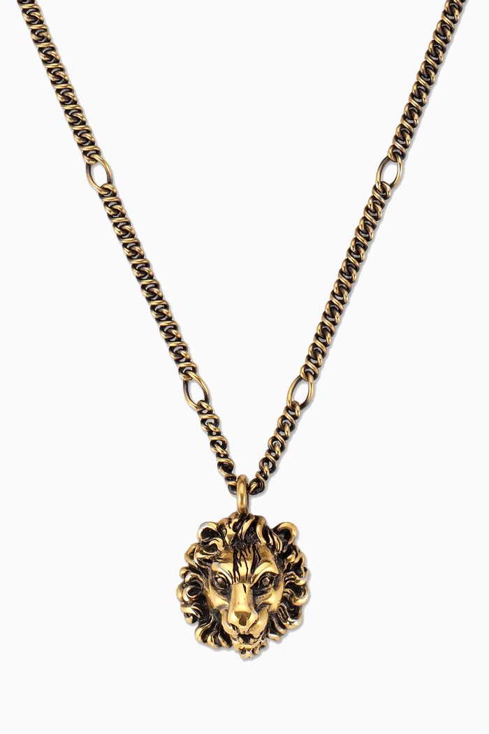 

Lion Head Pendant Necklace, Multicolour