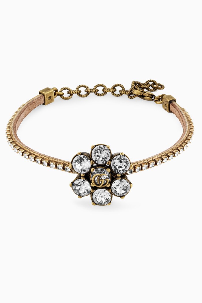 

GG Crystal Flower Bracelet, Gold