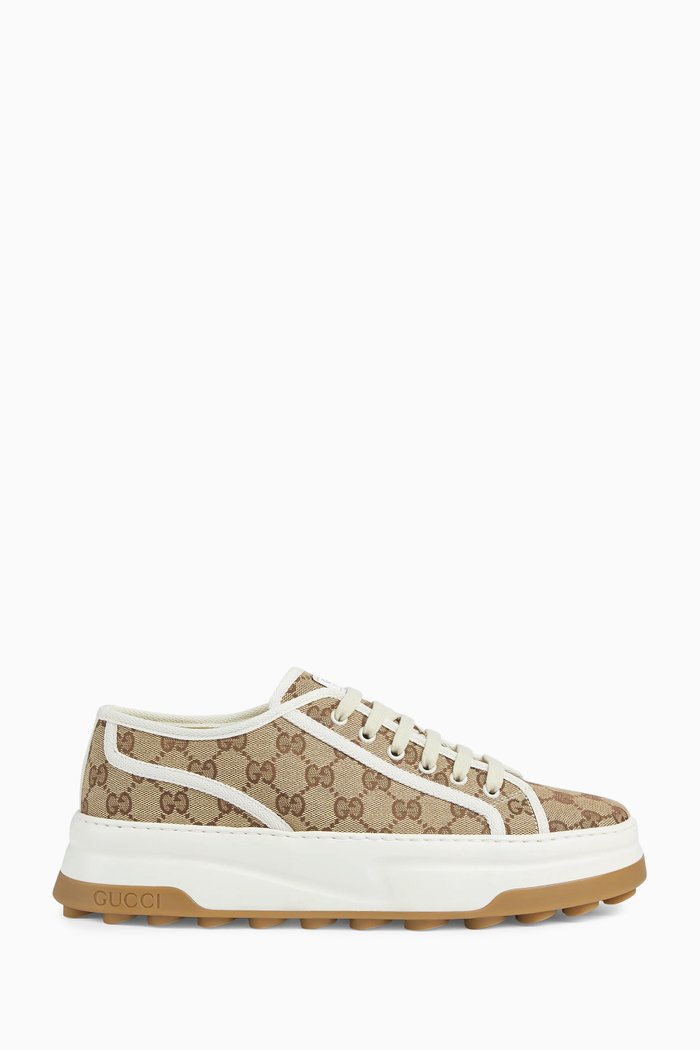 

GG Sneakers in Supreme Canvas, Brown