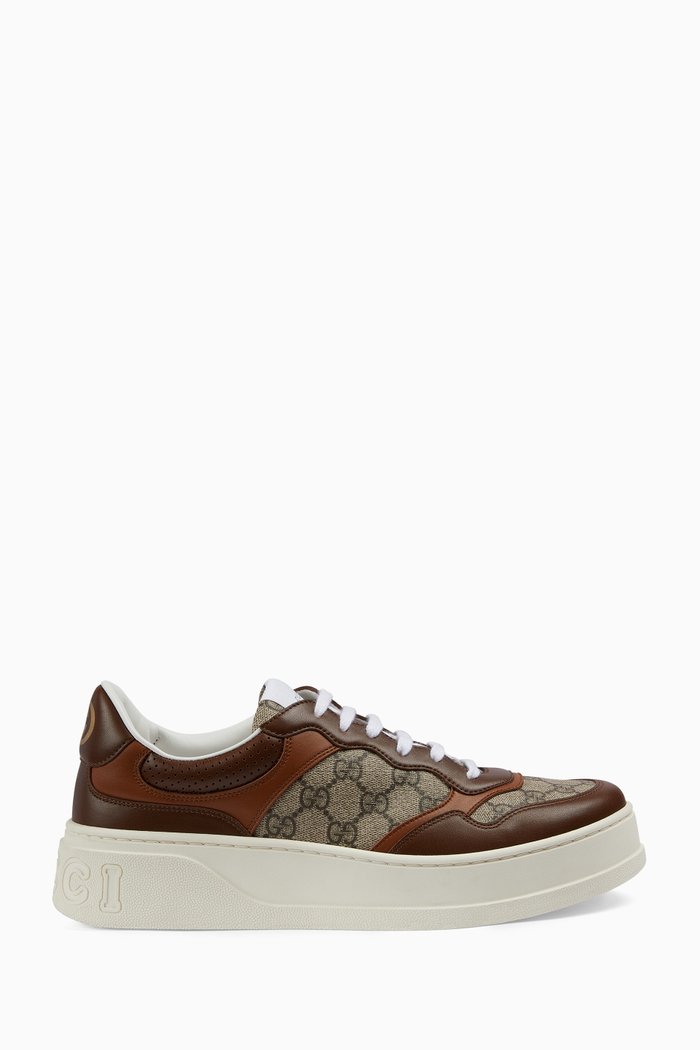 

GG Sneakers in Supreme Canvas, Brown