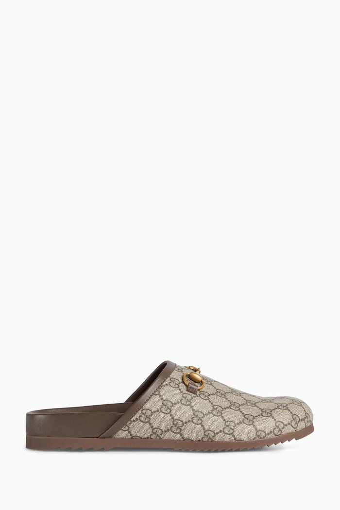 

GG Horsebit Slippers in GG Supreme, Brown