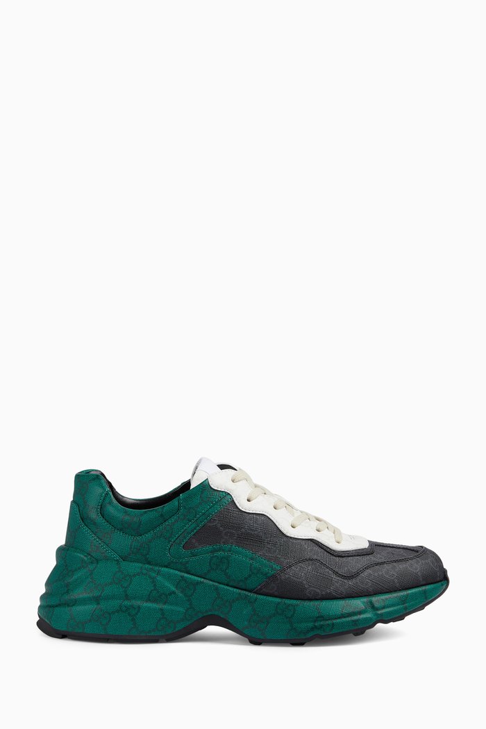 

GG Rhyton Sneakers in GG Supreme Canvas, Green