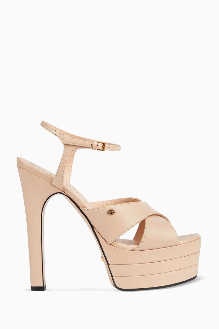 

Double G 135 Platform Sandals in Leather, Pink