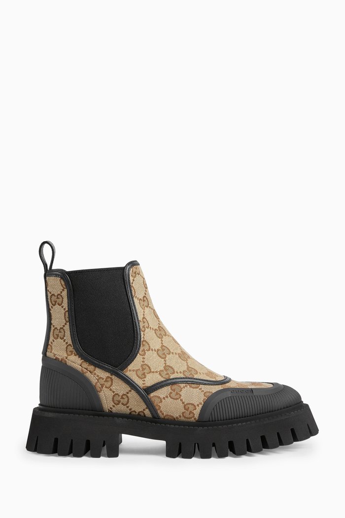 

Ankle Boots in GG Canvas, Brown
