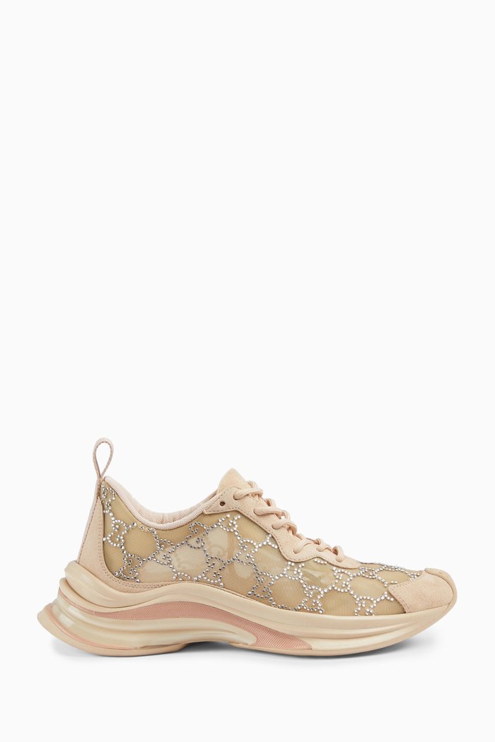 

Run Sneakers in GG Crystal Mesh, Pink