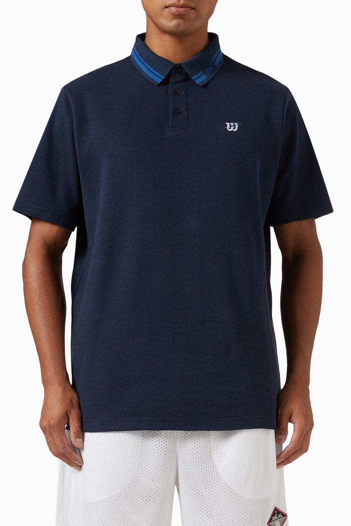 

x Wilson Polo Shirt in Cotton Piqué, Blue