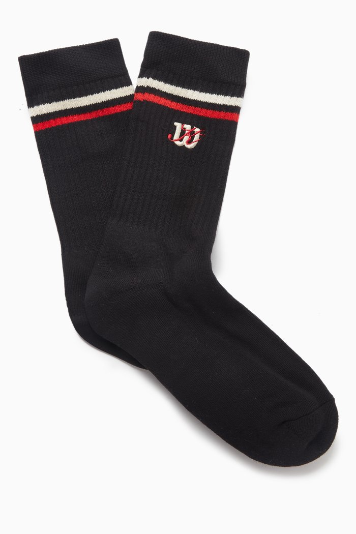 

x Wilson Socks in Ribbed Knit, Black