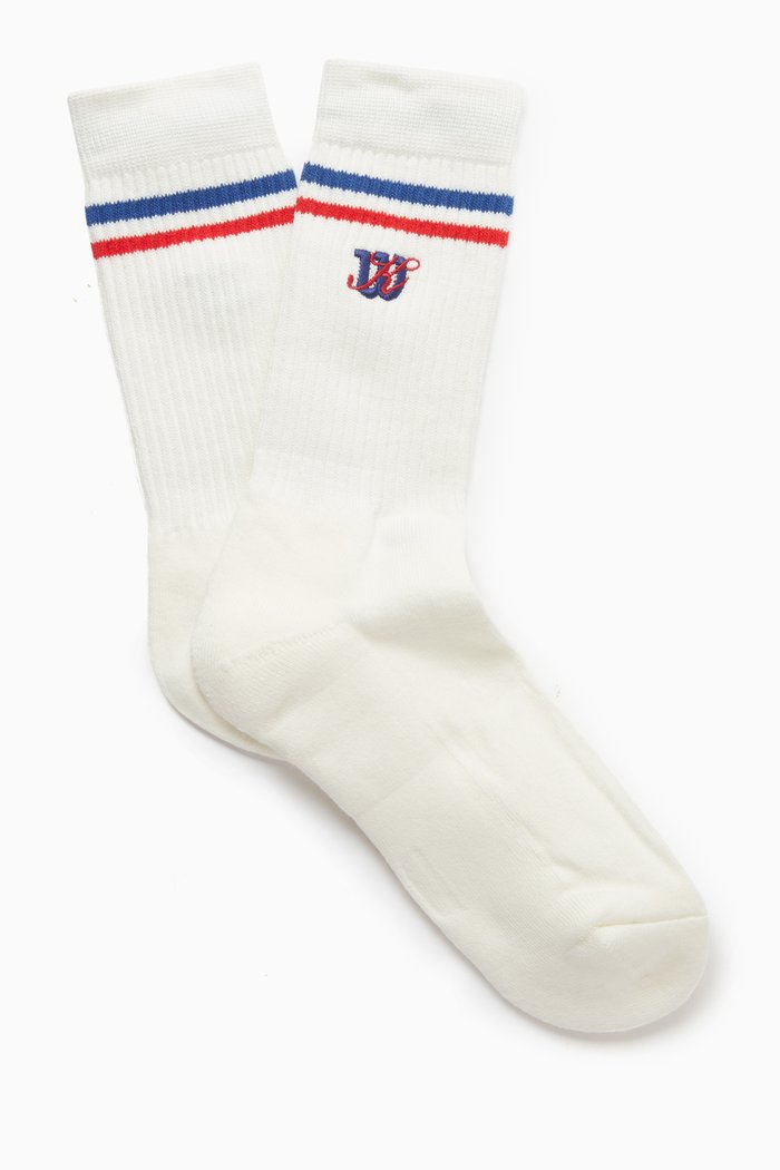 x Wilson Socks in Ribbed Knit, White